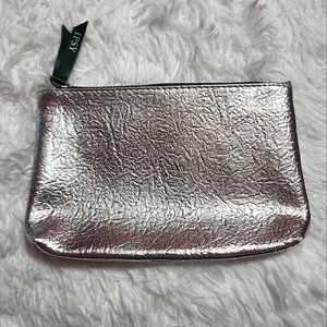 IPSY Silver Textured Makeup Bag (NWOT)